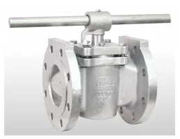 Handle 2 Way Plug Valve Flanged End