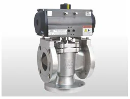 Pneumatic Actuated 3 Way Plug Valve
