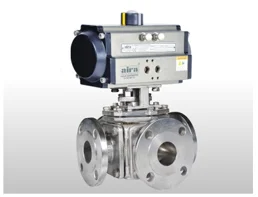 Pneumatic Rotary Actuator Operated 3 Way / 4 Way / 5 Way Ball Valve
