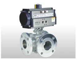 Pneumatic Rotary Actuator Operated CW Series “C” Way 3 Way Ball Valve