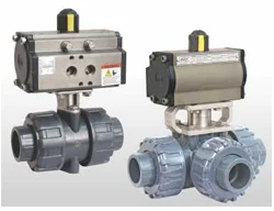 Pneumatic Rotary Actuator Operated UPVC 2 & 3 Way Ball Valve