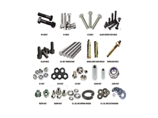 allen key bolts , spring washers , lock nuts and ancher bolts